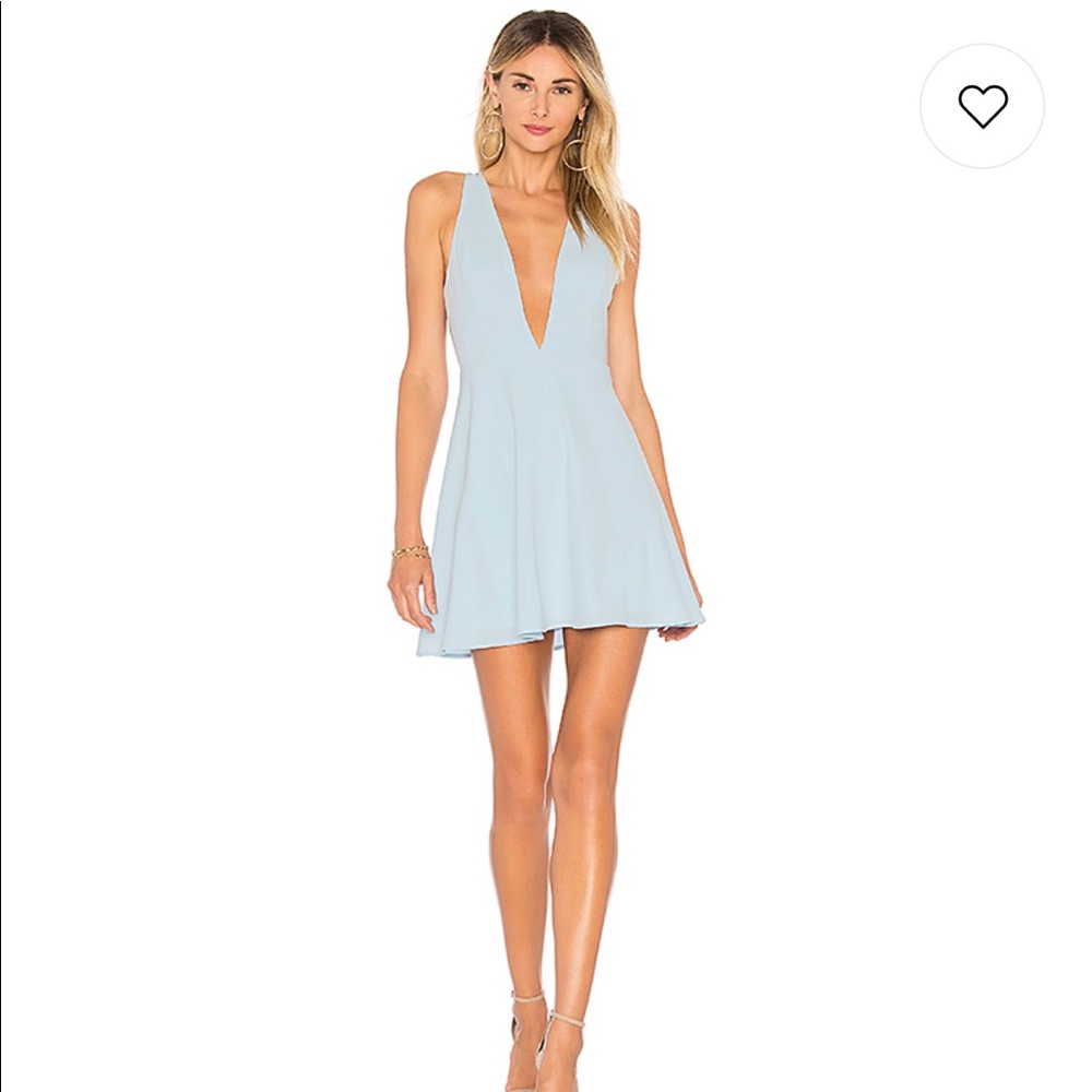 Deep V Skater Dress